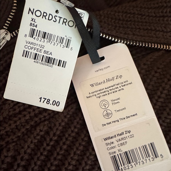 Varley Women’s Brown Half-Zip Rib & Marled Knit Sweater - Picture 2 of 7